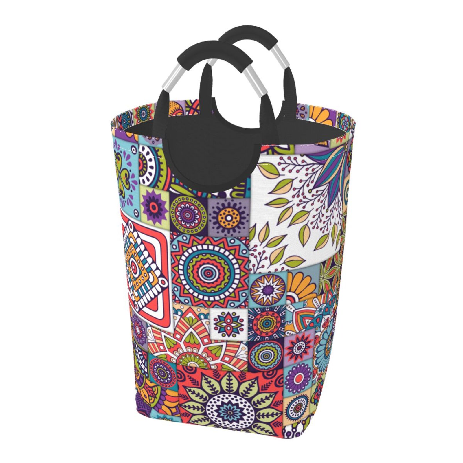 LNWH Moroccan Mandalas Art Pattern Laundry Basket, 50L Large Capacity
