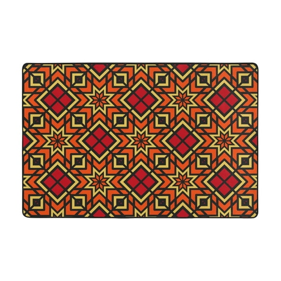 LNWH Moroccan Vintage Texture Pattern Rugs Doormat, Non-Slip Absorbent Bath Mat, 36"x24"