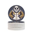 thumbnail image 1 of LNWH Non-Slip Decorative Drink Coasters, Absorbent Panda Mascot Pattern Drink Mats, 6PCS, 1 of 7