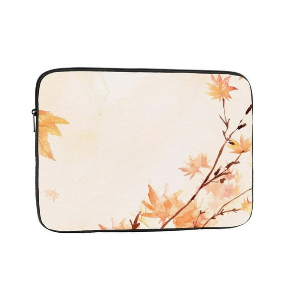 LNWH Orange Leaf Autumn Season Pattern Laptop Sleeve, Notebook Computer Pocket Tablet Briefcase Carrying Bag, 12 inch Laptop Case