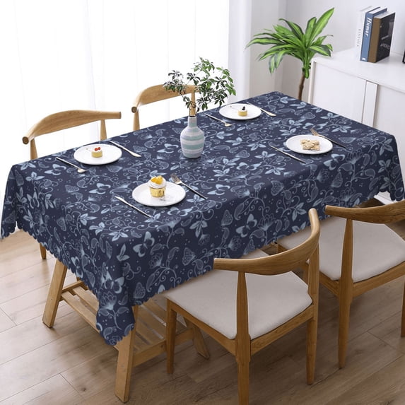 LNWH Paisley Abstract Floral Pattern Rectangle Tablecloth, Resistant Wrinkle Resistant Washable Table cloth, 54x72in