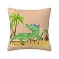 thumbnail image 1 of LNWH Pillow Coverss, Funny Crocodile Holiday Square Sofa Decorative Knit Pillow Case, 22"x22", 1 of 8