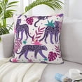 thumbnail image 1 of LNWH Purple Cheetah Star Leaf Throw Pillow Covers, Square Soft Linen Decorative Pillow Cases, 20"x20" Inch, 1 of 8
