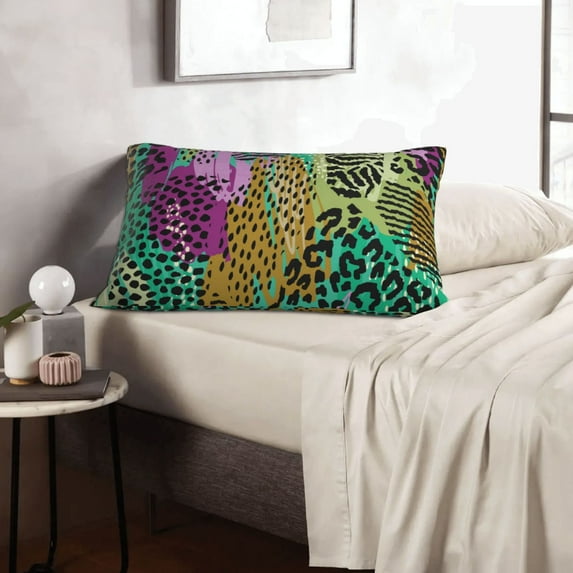 LNWH Rectangle Pillow Cover, Vintage Abstract Zebra Animal Art Pattern Cushion Covers Pillowcase for Couch Bedroom Sofa, 14"x20"