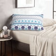 thumbnail image 1 of LNWH Rectangle Pillow Cover, Winter Snowflake Blue Style Cushion Covers Pillowcase for Couch Bedroom Sofa, 16"x24", 1 of 7