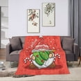 thumbnail image 1 of LNWH Red Cartoon Christmas Elf Pattern Throw Blanket, Fluffy Soft Cozy Bed Flange Plush Blankets, 60"x50", 1 of 8