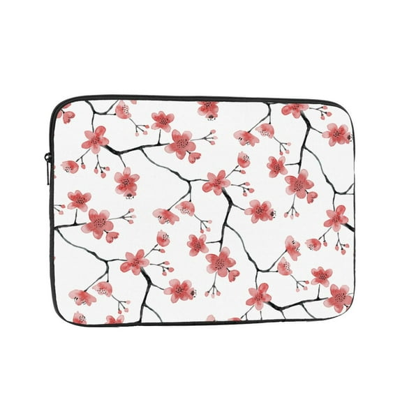 LNWH Red Flower Doodle Pattern Laptop Sleeve, Notebook Computer Pocket Tablet Briefcase Carrying Bag, 10 inch Laptop Case