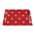 thumbnail image 1 of LNWH Red Patriot Stars Flag Pattern Placemats, 4 PCS Heat Resistant Washable PVC Table Mats, 18"x12", 1 of 6
