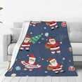 thumbnail image 1 of LNWH Red Santa Gift Art Pattern Throw Blanket, Flannel Sofa Blankets for All Seasons, 40"x30", 1 of 8
