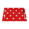 thumbnail image 1 of LNWH Red Stars Patriotic Pattern Placemats, 1 PCS Heat Resistant Washable PVC Table Mats, 18"x12", 1 of 6