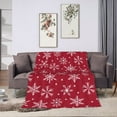 thumbnail image 1 of LNWH Red Winter Snowflake Pattern Throw Blanket, Flannel Sofa Blankets for All Seasons, 60"x50", 1 of 8