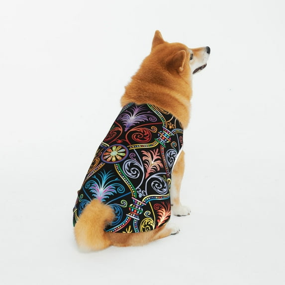 LNWH Retro Colored Prism Pattern Dog Clothes, Breathable Warm Cotton Pet Clothes 5X-Large
