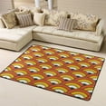 thumbnail image 1 of LNWH Retro Orange Waves Rug for Bedroom Living Room, Non-Slip Soft Foldable Carpet, 63" x 48", 1 of 6