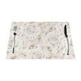 thumbnail image 1 of LNWH Retro Rose White Pattern Placemats, 1 PCS Heat Resistant Washable PVC Table Mats, 18"x12", 1 of 6
