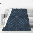 thumbnail image 1 of LNWH Runes Abstract Blue Pattern Throw Blanket, Flannel Sofa Blankets for All Seasons, 40"x30", 1 of 8