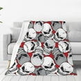 thumbnail image 1 of LNWH Seamless Abstract Skull Cartoon Pattern Throw Blanket, Flannel Sofa Blankets for All Seasons, 80"x60", 1 of 8
