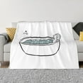 thumbnail image 1 of LNWH Super Soft Flannel Bed Blanket, Cozy Fluffy Warm All Seasons Bubble Bathtub Line Art Pattern Throw Blankets for Sofa Bedding, 40"x30", 1 of 8