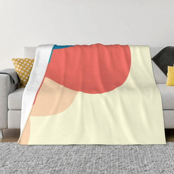 LNWH Super Soft Flannel Bed Blanket, Cozy Fluffy Warm All Seasons Colorful Abstract Pattern Pattern Throw Blankets for Sofa Bedding, 50"x40"