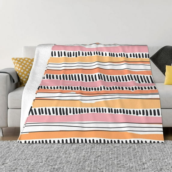 LNWH Super Soft Flannel Bed Blanket, Cozy Fluffy Warm All Seasons Colorful Texture Pattern Throw Blankets for Sofa Bedding, 40"x30"