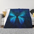thumbnail image 1 of LNWH Super Soft Flannel Bed Blanket, Cozy Fluffy Warm All Seasons Fantasy Lie Butterfly Pattern Throw Blankets for Sofa Bedding, 80"x60", 1 of 8
