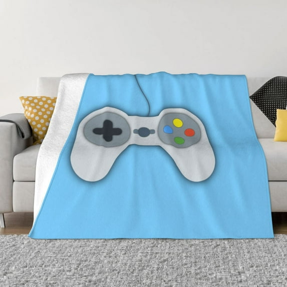 LNWH Super Soft Flannel Bed Blanket, Cozy Fluffy Warm All Seasons Video Game Controller Pattern Throw Blankets for Sofa Bedding, 50"x40"