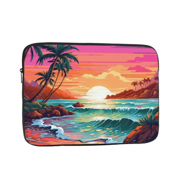 LNWH Tropical Sunset Island Pattern Laptop Sleeve, Notebook Computer Pocket Tablet Briefcase Carrying Bag, 13 inch Laptop Case