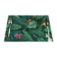 thumbnail image 1 of LNWH Vector Tropical Plants Birds Pattern Placemats, 1 PCS Heat Resistant Washable PVC Table Mats, 18"x12", 1 of 6