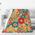thumbnail image 1 of LNWH Vintage Abstract Floral Pattern Throw Blanket, Flannel Sofa Blankets for All Seasons, 80"x60", 1 of 8