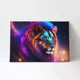 thumbnail image 1 of LNWH Wall Art Prints, Colorful Purple Lion Pattern Canvas Painting for Living Room Bedroom Office Home Wall Decoration, 11.8x7.8 Inch, 1 of 8
