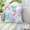 thumbnail image 1 of LNWH Watercolor Abstract Geometric Texture Throw Pillow Covers, Square Soft Linen Decorative Pillow Cases, 20"x20", 1 of 8