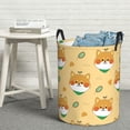 thumbnail image 1 of LNWH Waterproof Laundry Basket with Handles, Shiba Inu Dog and Leaves Seamless Pattern Foldable Laundry Hamper, Medium Size, 1 of 8
