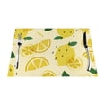 thumbnail image 1 of LNWH Yellow Cartoon Lemon Pattern Placemats, 1 PCS Heat Resistant Washable PVC Table Mats, 18"x12", 1 of 6
