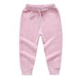 thumbnail image 1 of LNWUY (12 Months-10 Years) Boys and Girls Fashion Solid Color Children's Outer Wear Home Pants Casual Sports Pants Loose Sweatpants Pink 12-18 Months, 1 of 2