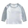 thumbnail image 1 of LNWUY 2-12Y Baby Splicing Color Round Neck Tee Toddler Boys Girls Raglan T Shirt Kids Blouse Long Sleeve Casual Tops Gray 9-10Years, 1 of 6