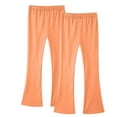 thumbnail image 1 of LNWUY 2 Pack Girls Flare Leggings High Waist Bell Bottom Pants Kids Solid Color Cotton Casual Clothes for Teen Girl Orange 3 Years, 1 of 8