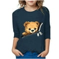 thumbnail image 1 of LNWUY (3-10 Years) Boys and Girls Fashion Cute Printed Casual Short Sleeve Comfort Breathable Cotton T-Shirt Top Navy 9 Years, 1 of 4