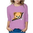 thumbnail image 1 of LNWUY (3-10 Years) Boys and Girls Fashion Cute Printed Casual Short Sleeve Comfort Breathable Cotton T-Shirt Top Purple 5 Years, 1 of 4