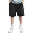 thumbnail image 1 of LNWUY (3-14 Years ) Boys Casual Shorts Elastic Summer Thin Five Ice Silk Pants Shorts Outside Pants Black 13 Years, 1 of 3