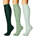 thumbnail image 1 of LNWUY 3 Pack Compression Socks, Compression Sock for Women Circulation, Long Socks for Running,Cycling Outdoor,Athletic Sports Green S/M, 1 of 2