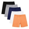 thumbnail image 1 of LNWUY 5 PCS Girls' Middle and Big Children's Bottoms Solid Color Children's Pants Elastic Comfortable Bottoming Yoga Shorts Orange 5 Years, 1 of 9