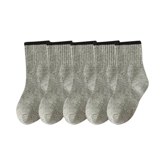 LNWUY 5PC Pilates Socks with Grips for Children Non Slip Grip Soft Breathable Comfortable Sports Socks Gray 1 Years