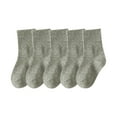 thumbnail image 1 of LNWUY 5PC Pilates Socks with Grips for Children Non Slip Grip Soft Breathable Comfortable Sports Socks Gray 9 Years, 1 of 5
