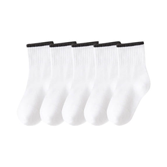 LNWUY 5PC Pilates Socks with Grips for Children Non Slip Grip Soft Breathable Comfortable Sports Socks White 3 Years