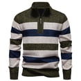 thumbnail image 1 of LNWUY Autumn Knitted Sweater Men Turtleneck Pullovers Fashion Striped Turtleneck Sweater Fall Winter Casual Slim Fit Knit Sweater Green L, 1 of 6