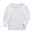thumbnail image 1 of LNWUY Autumn Solid Color Children's Bottoming Shirt Girls Warm Pullover Long-Sleeved Top Knitted Sweater Round Neck Shirt White 130, 1 of 6