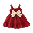 thumbnail image 1 of LNWUY Baby Girl Fashion Prom Gown Kids Infant Newborn Girls Sleeveless Bowknot Party Princess Dress Tulle Dress Wine 90, 1 of 9