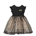 thumbnail image 1 of LNWUY Baby Girl Summer Dress 6 Months -3 Years Toddler Girl Ruched Patchwork Flowers Dress Fashion Casual Dress Black 3 Years, 1 of 7