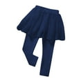 thumbnail image 1 of LNWUY Baby Girls Footless Leggins with Tutu Ruffle Lace Flower Skirt Toddler Cotton Pantskirt for 1-7 Years Old Navy 4 Years, 1 of 1