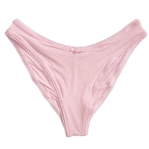 LNWUY Bikini Underwear for Women Low-Rise Breathable Light Panties Lace High Elastic Triangle Shorts Quick-Drying Pink XL