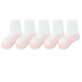 thumbnail image 1 of LNWUY Boys Girls White Crew Dress Socks Big Kids Seamless School Uniform Daily Comfort Cotton Ankle Socks Pink 9-12Years, 1 of 2